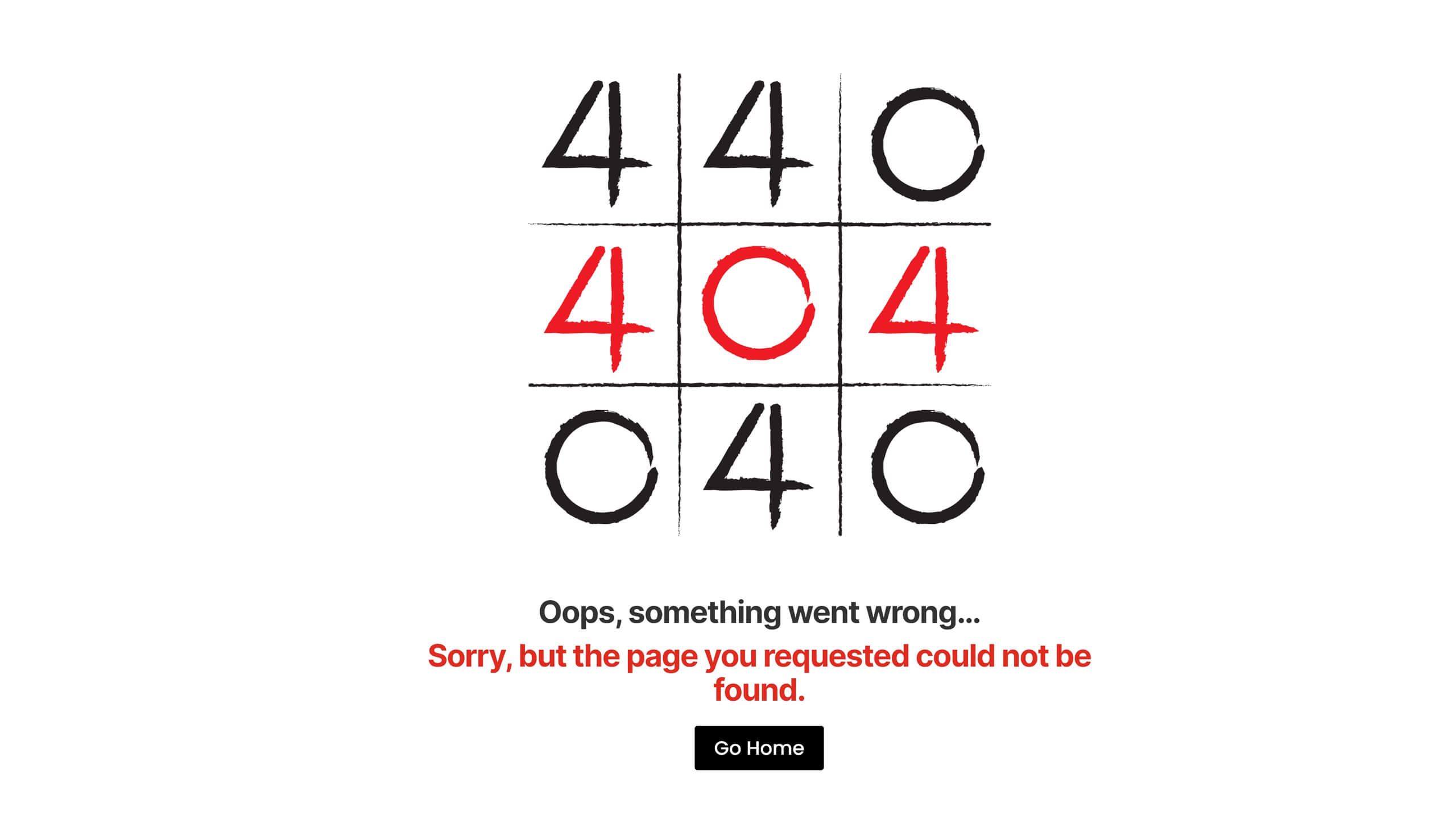 404 Error page Tic-Tac-Toe Layout by Divi.expert