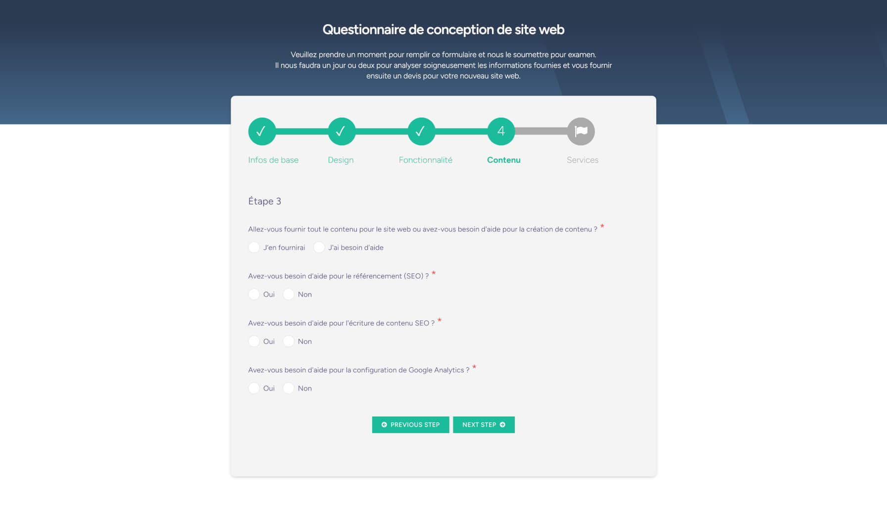 WebDesign Questionnaire by Divi.Expert French layout p.4