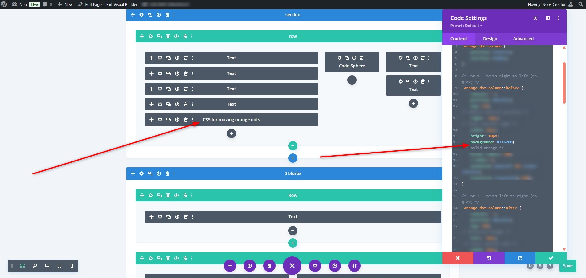 How to change the color of the dots