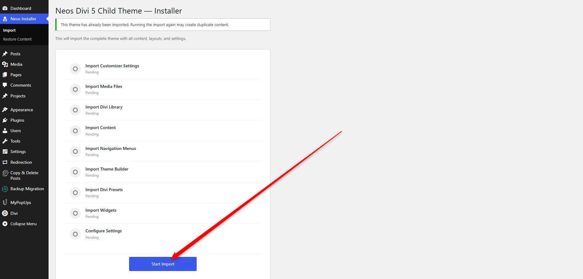 Divi 5 child theme installation step3